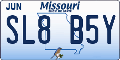 MO license plate SL8B5Y