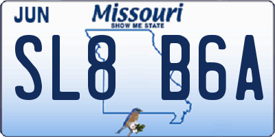 MO license plate SL8B6A