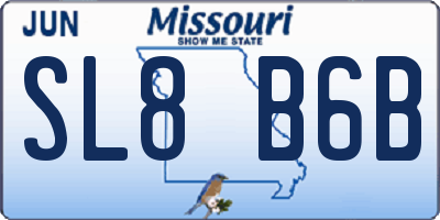 MO license plate SL8B6B