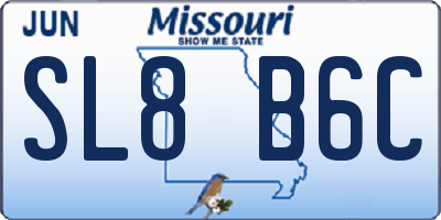 MO license plate SL8B6C