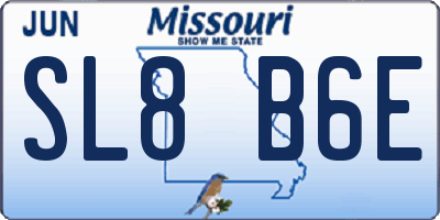 MO license plate SL8B6E