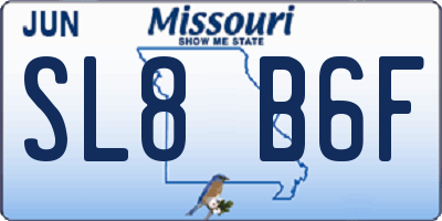MO license plate SL8B6F