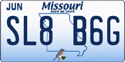 MO license plate SL8B6G