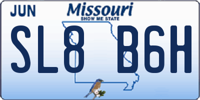 MO license plate SL8B6H