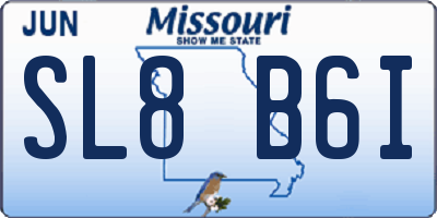 MO license plate SL8B6I