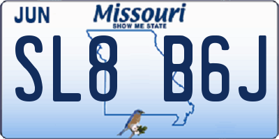 MO license plate SL8B6J