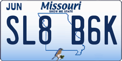 MO license plate SL8B6K