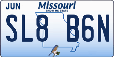 MO license plate SL8B6N