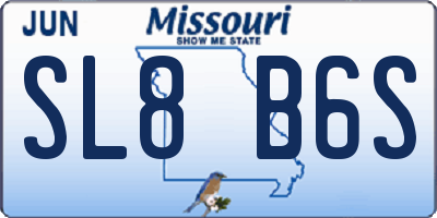 MO license plate SL8B6S