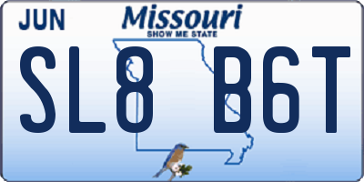 MO license plate SL8B6T