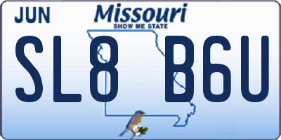 MO license plate SL8B6U