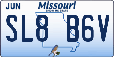 MO license plate SL8B6V