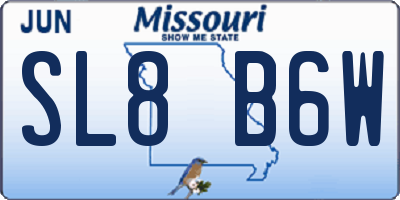 MO license plate SL8B6W