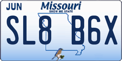 MO license plate SL8B6X