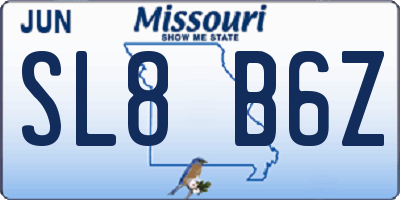 MO license plate SL8B6Z