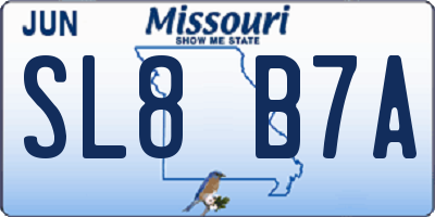 MO license plate SL8B7A