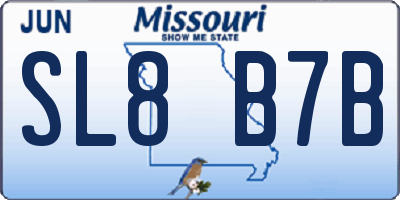 MO license plate SL8B7B