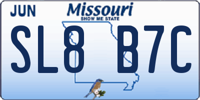 MO license plate SL8B7C
