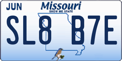 MO license plate SL8B7E