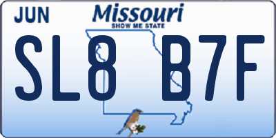 MO license plate SL8B7F