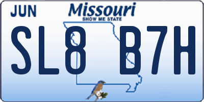 MO license plate SL8B7H
