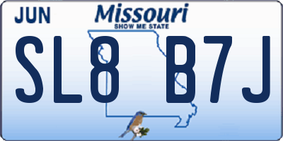 MO license plate SL8B7J