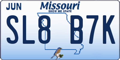 MO license plate SL8B7K