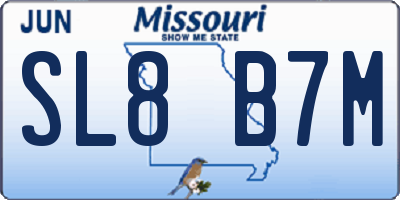 MO license plate SL8B7M