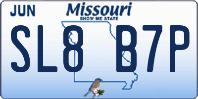 MO license plate SL8B7P