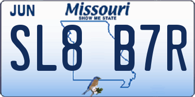 MO license plate SL8B7R