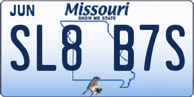 MO license plate SL8B7S