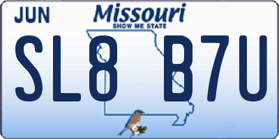 MO license plate SL8B7U