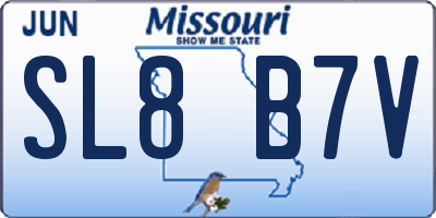 MO license plate SL8B7V