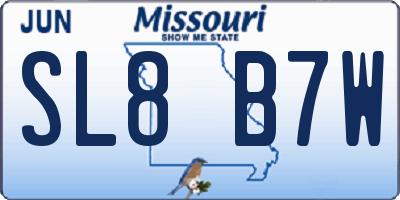 MO license plate SL8B7W