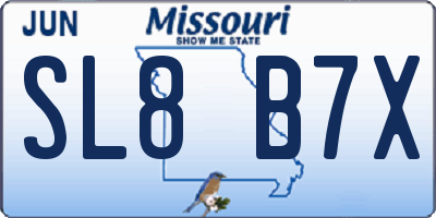 MO license plate SL8B7X