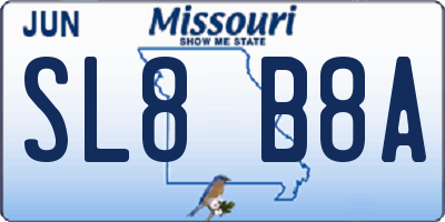 MO license plate SL8B8A