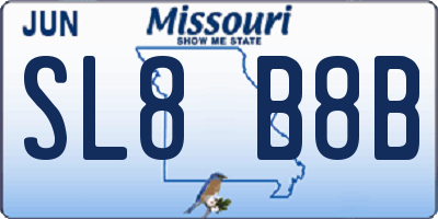 MO license plate SL8B8B