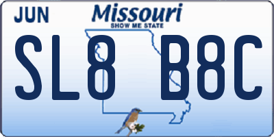 MO license plate SL8B8C