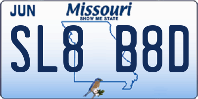 MO license plate SL8B8D