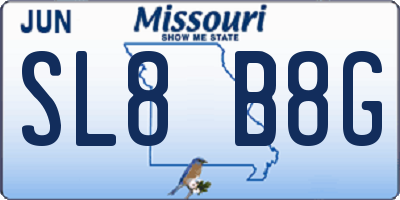MO license plate SL8B8G