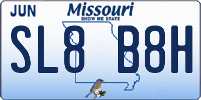 MO license plate SL8B8H