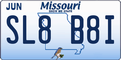 MO license plate SL8B8I