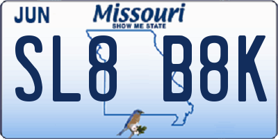 MO license plate SL8B8K