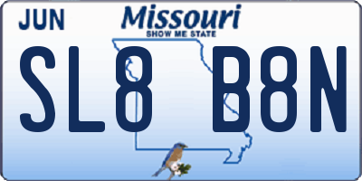 MO license plate SL8B8N