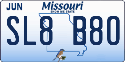 MO license plate SL8B8O