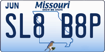 MO license plate SL8B8P