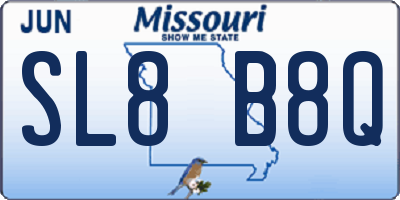 MO license plate SL8B8Q