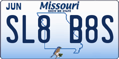 MO license plate SL8B8S