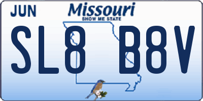 MO license plate SL8B8V