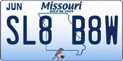 MO license plate SL8B8W